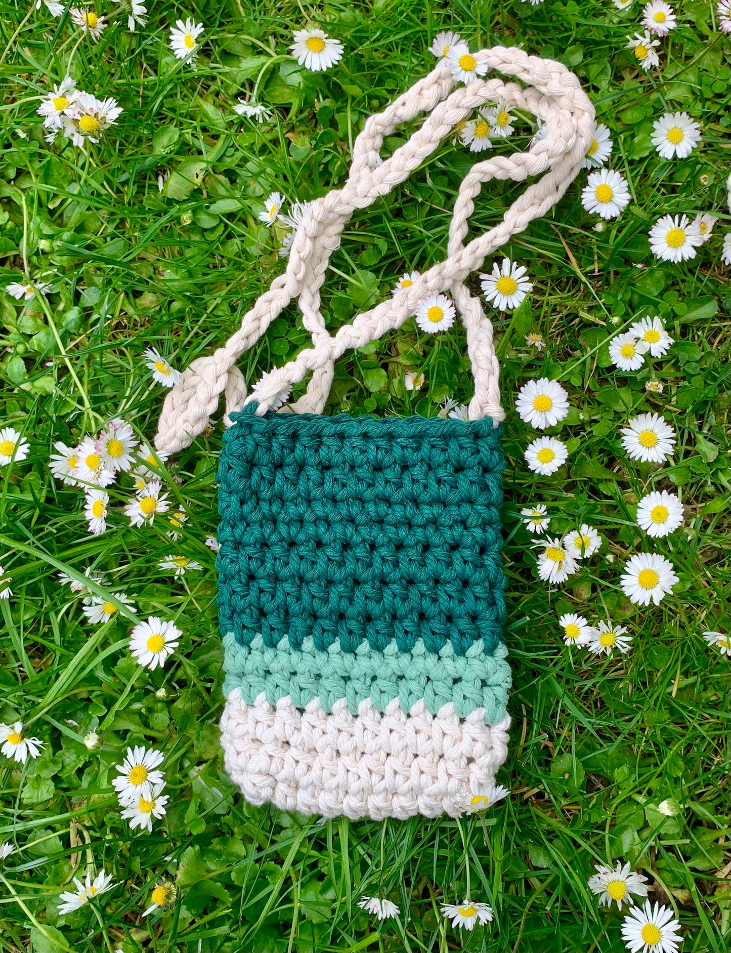 Pochette Téléphone macramé Menthe à l'eau